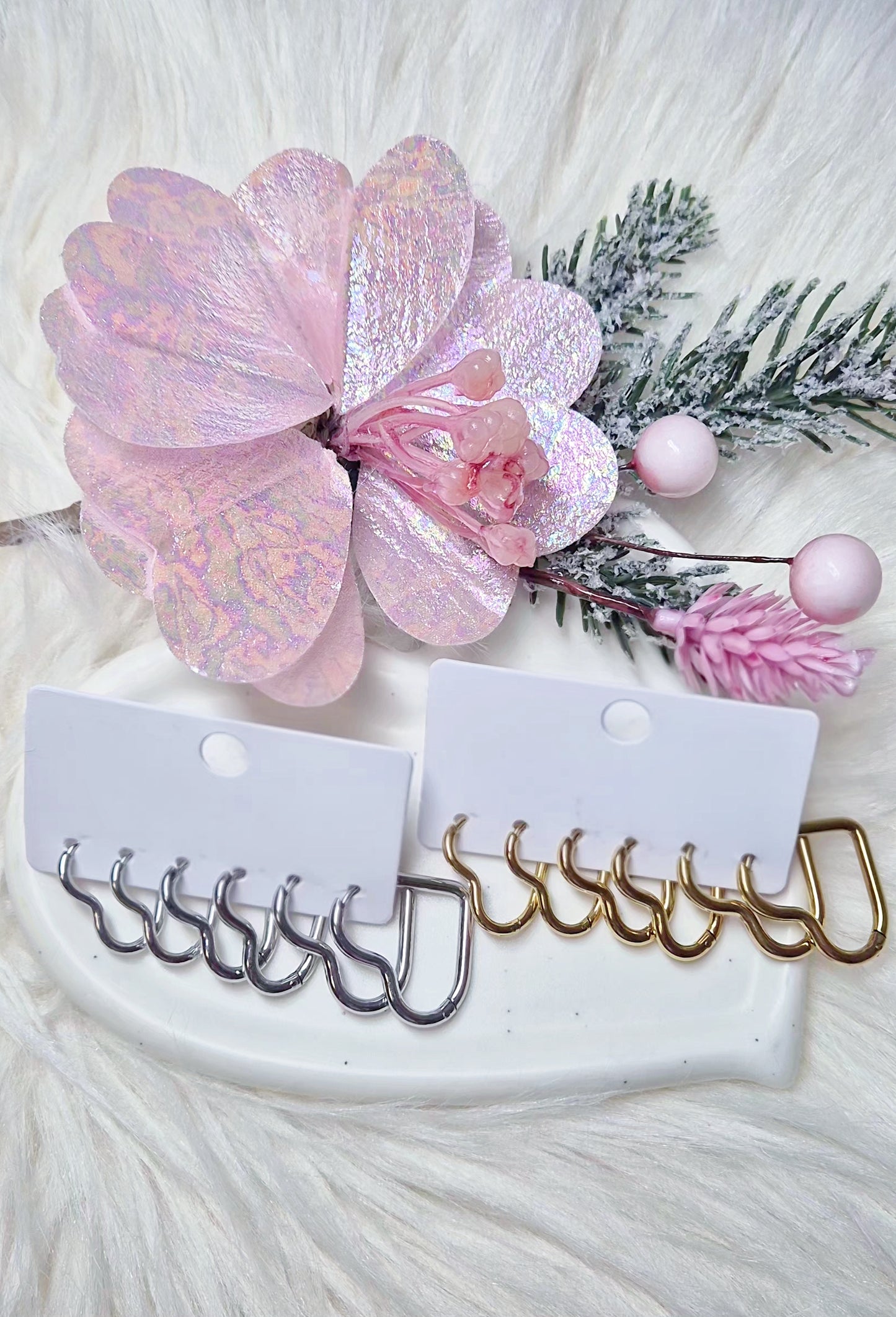 Coppia Orecchini a Cuore ♡ acciaio anallergico Silver/Gold disp. 3 misure