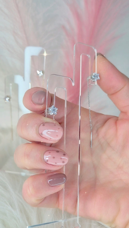 Orecchini Filini Sali-Scendi con Stella crystal ⭐️ acciaio anallergico Silver o Gold