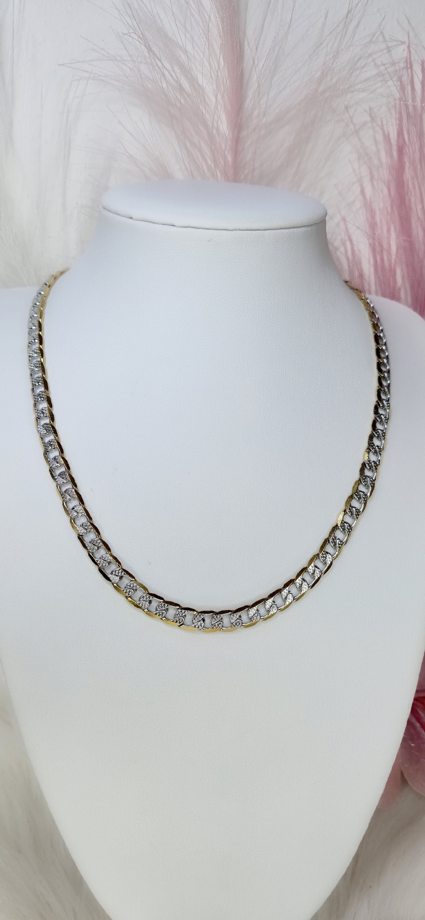 Girocollo Bracciale o parure catena martellata acciaio bicolor anallergico mis.regolab.