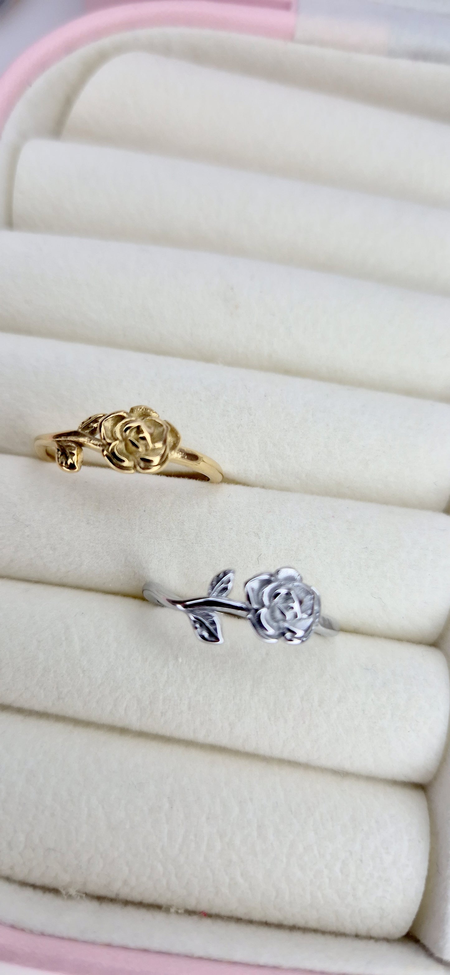 Anello Rosa in acciaio silver/gold misura regolabile