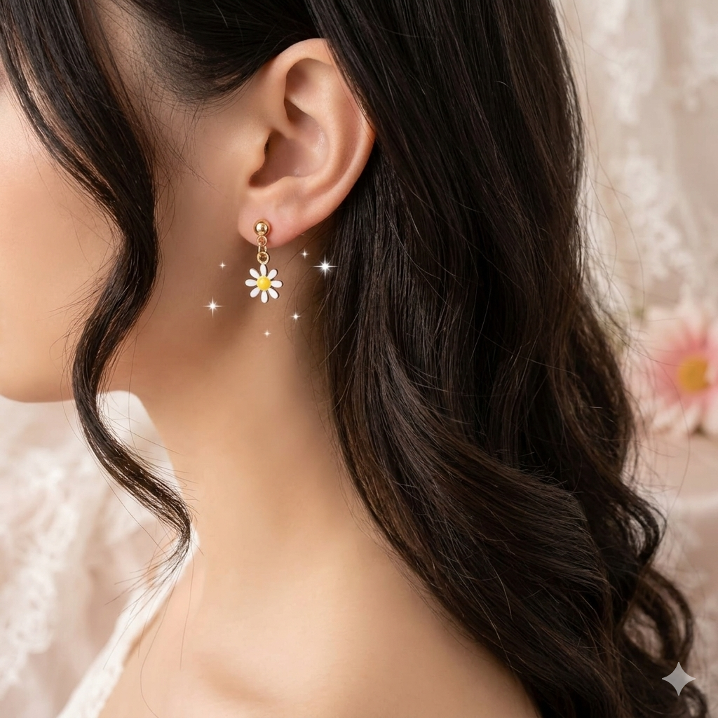 Orecchini Margherita 🌼 minimal style, in acciaio gold anallergico