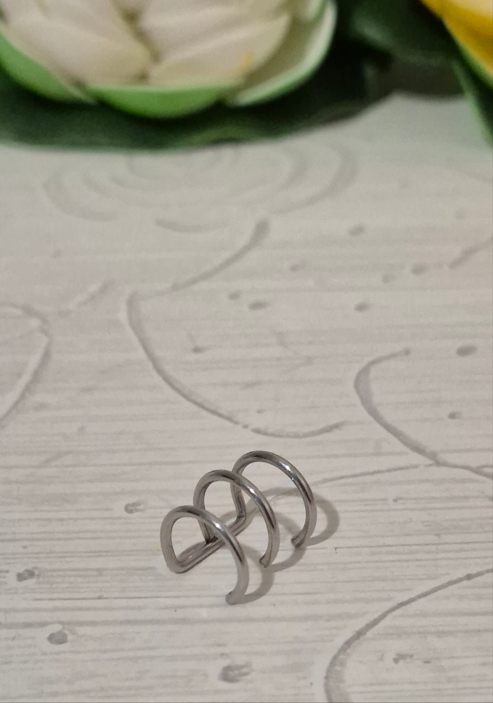 Ear cuff orecchini da cartilagine - senza foro - in acciaio silver