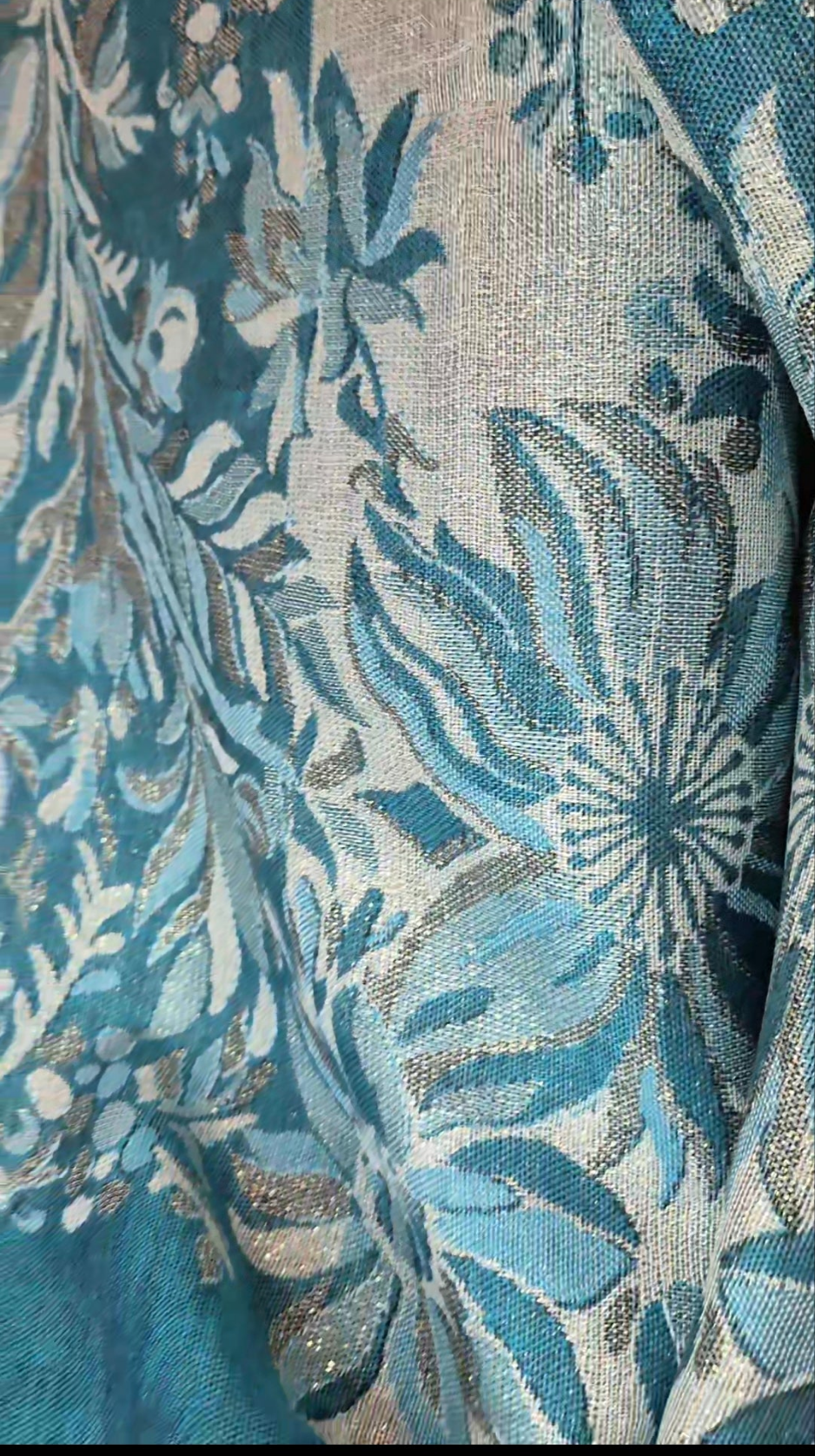 Foulard 100% Viscosa Lurex fantasia Foglie & Fiori + IN OMAGGIO 1 Pinza Fiore