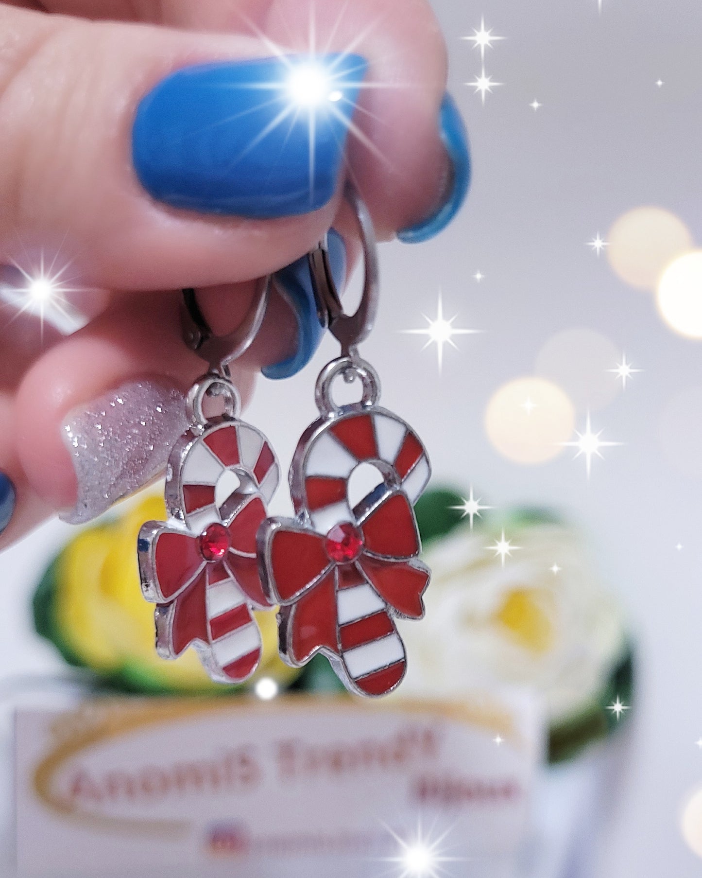 Coppia Orecchini CandyCane cerchietti acciaio 1cm nickelfree