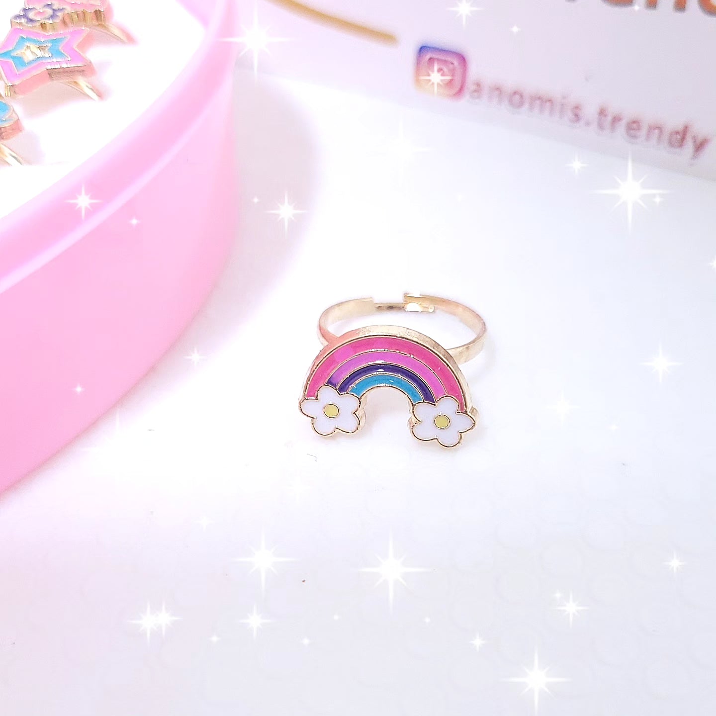 Anello bimba regolabile con soggetto smaltato a scelta
