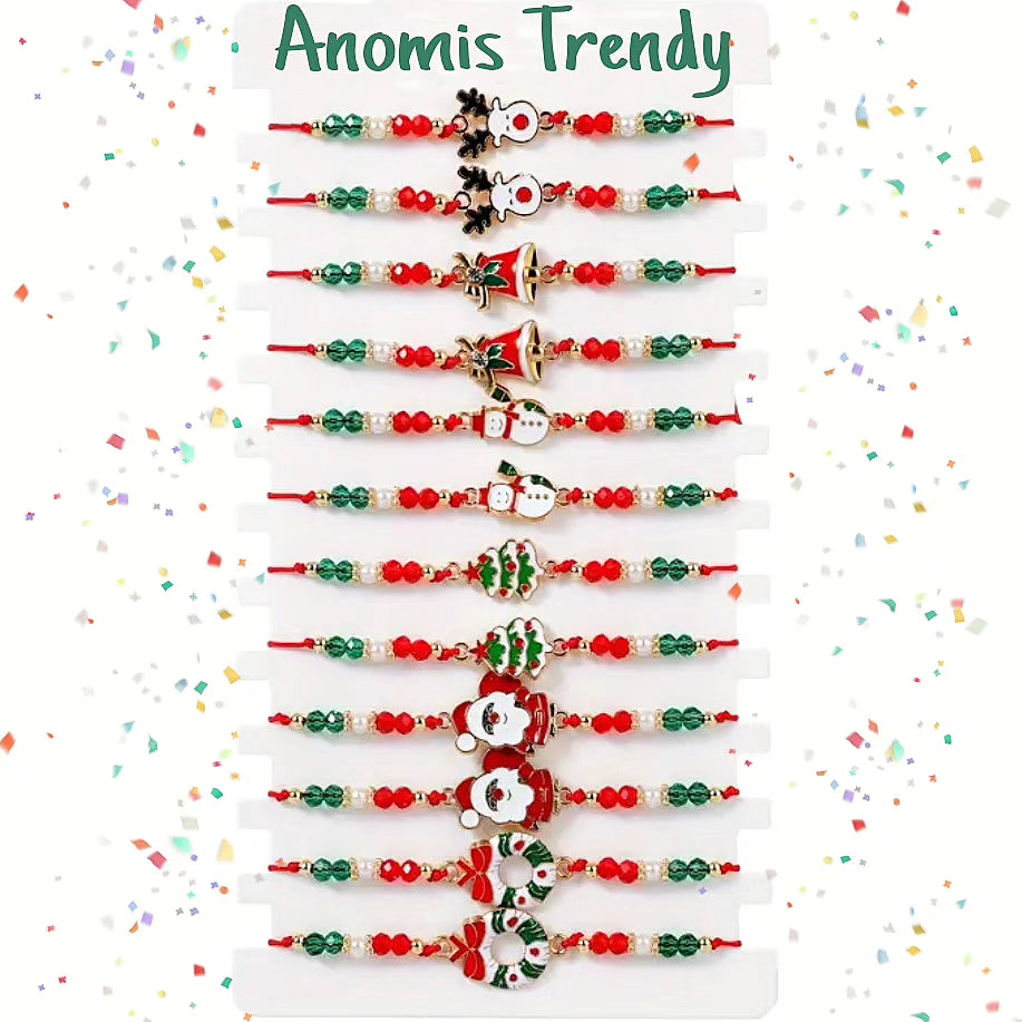 Bracciale cordino regolabile con soggetti Natalizi 🎅🏻