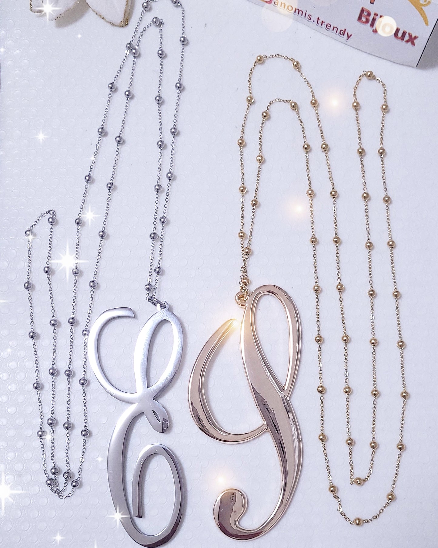 Collana lunga 85cm in acciaio con Maxi Lettera iniziale