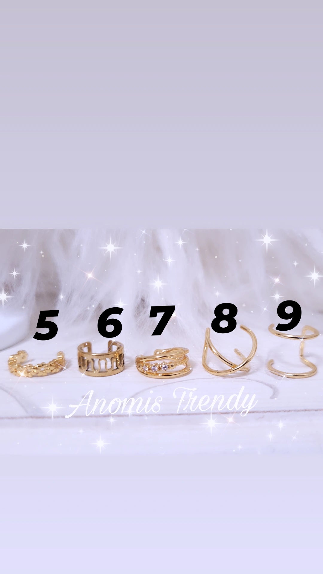 Ear cuff orecchini da cartilagine - senza foro - in acciaio gold