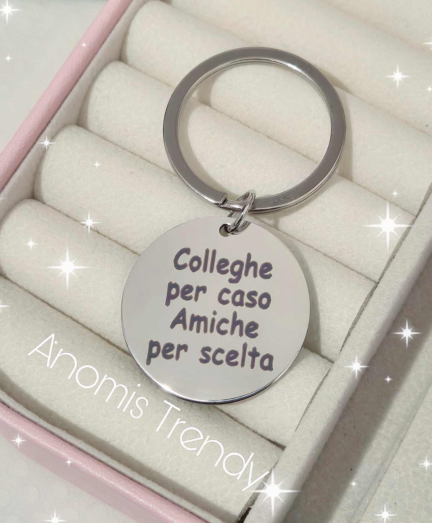 Portachiavi amicizia 100% acciaio inossidabile aggiungi 1 charm in omaggio
