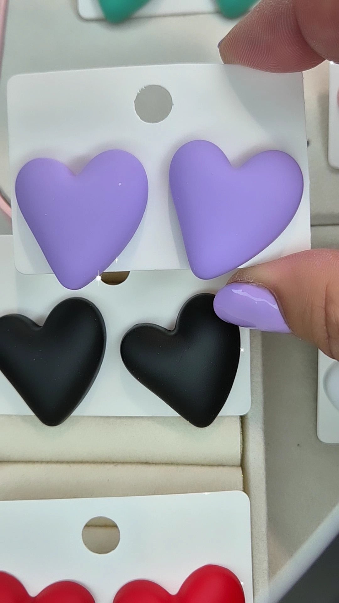 Orecchini Cuore linea vintage in effetto Soft Touch mis. 2.5cm anallergici