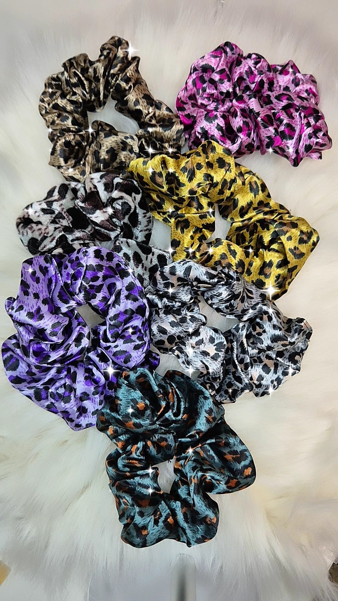 Scrunchies elastici per capelli/bracciale moda stampa animalier
