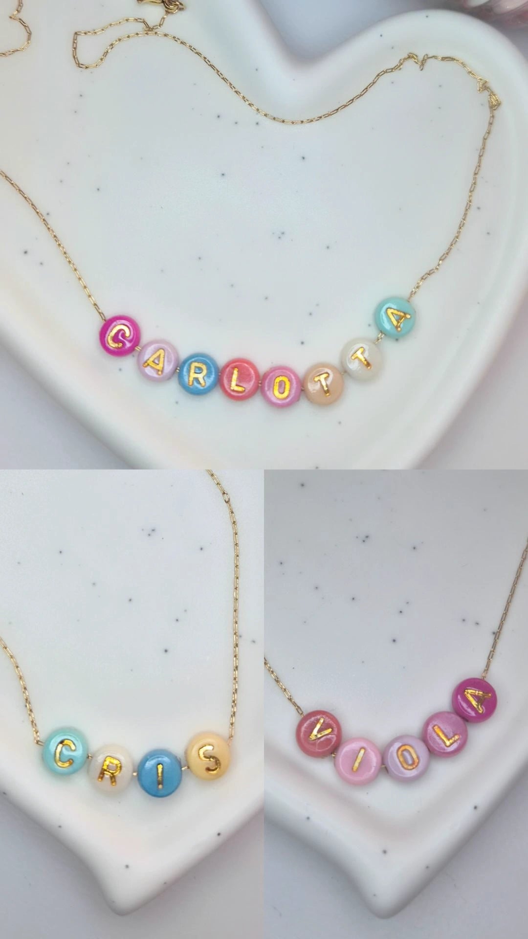 Collana personalizzabile acciaio gold girocollo 40/45cm (comunicare nome-lettere-iniziali nelle istruzioni per l'ordine al check-out)