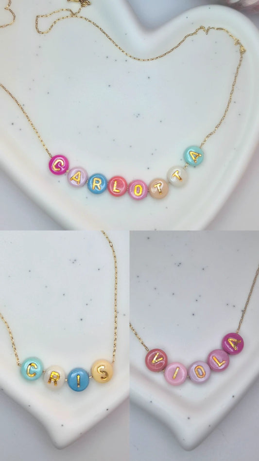 Collana personalizzabile acciaio gold girocollo 40/45cm (comunicare nome-lettere-iniziali nelle istruzioni per l'ordine al check-out)