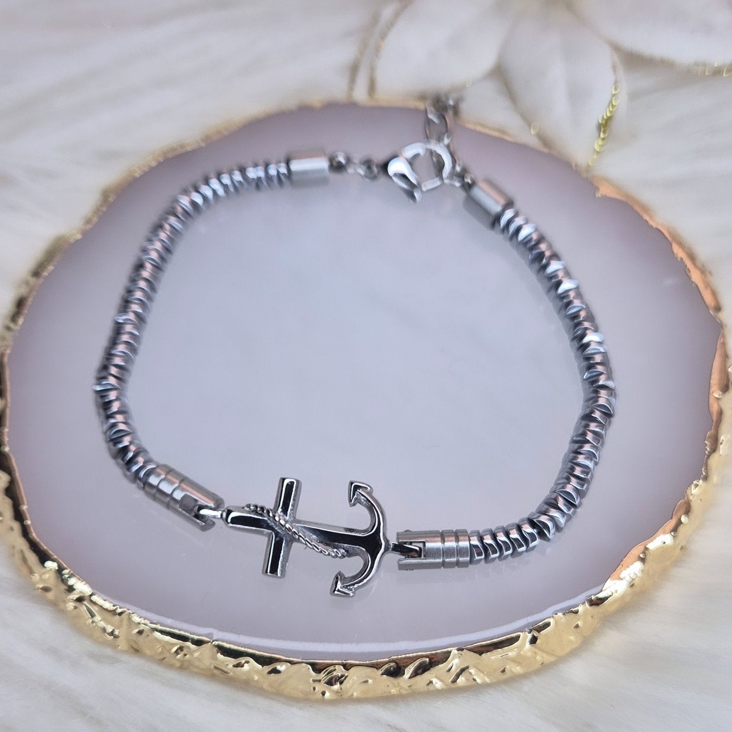 Bracciale Uomo Ancora ⚓️ in acciaio silver mis. regolabile