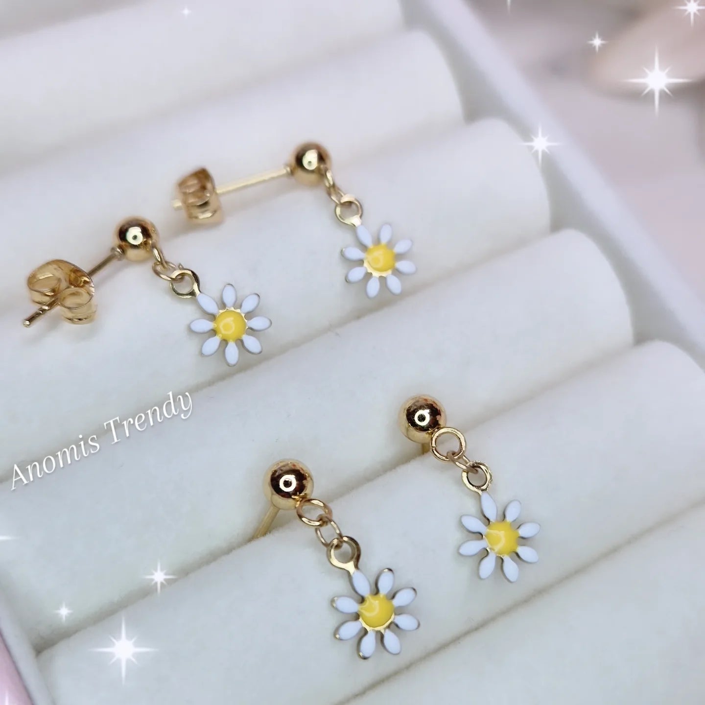 Orecchini Margherita 🌼 minimal style, in acciaio gold anallergico