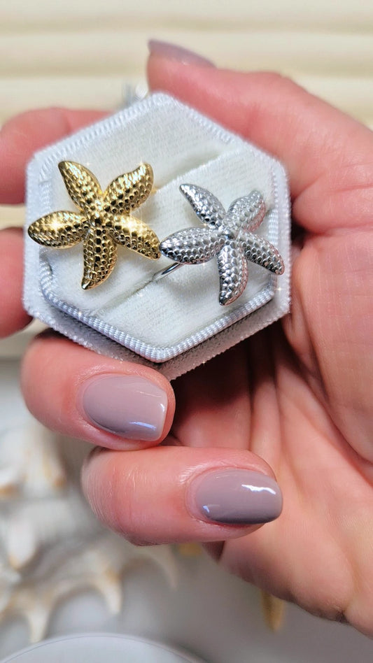 Anelli vari soggetti tema Mare in acciaio anallergico silver o gold misura regolabile