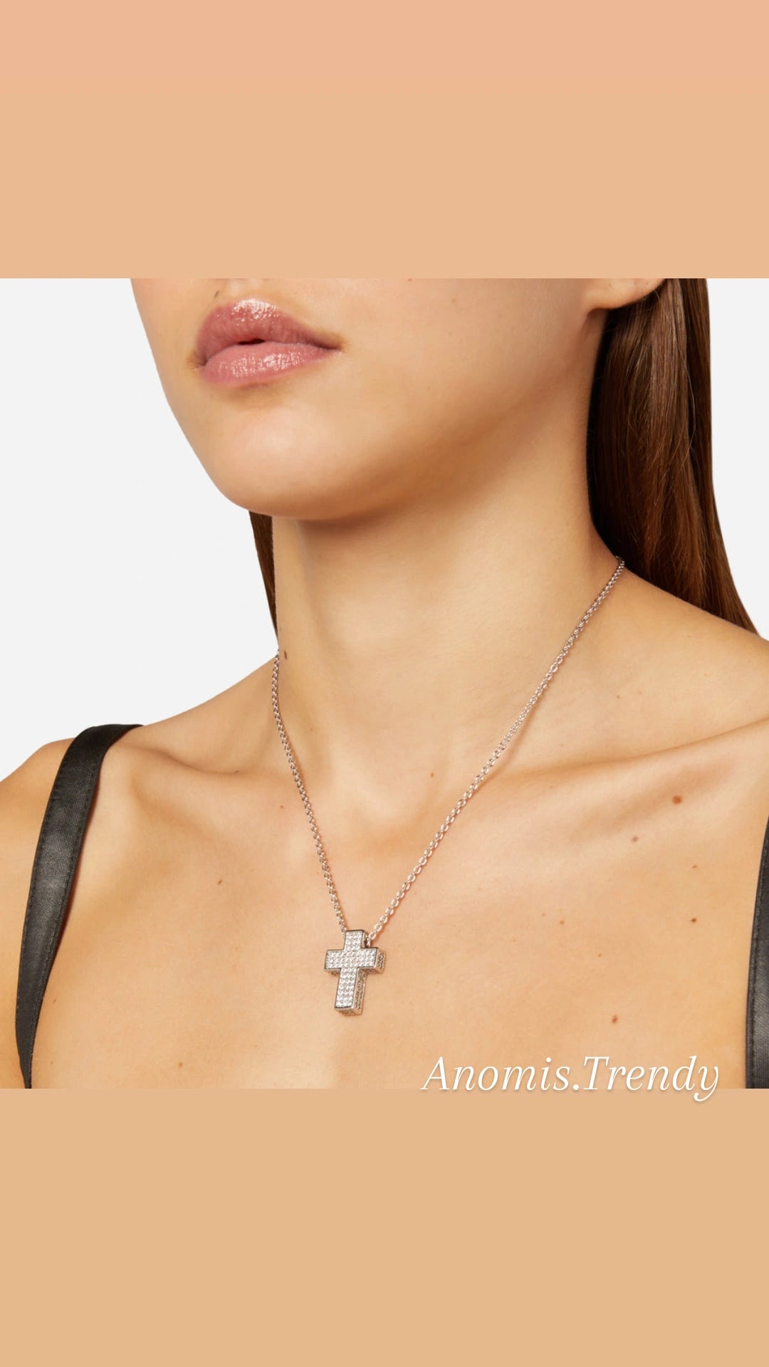 Collana Croce Squared mod. Chiara F con Zirconi