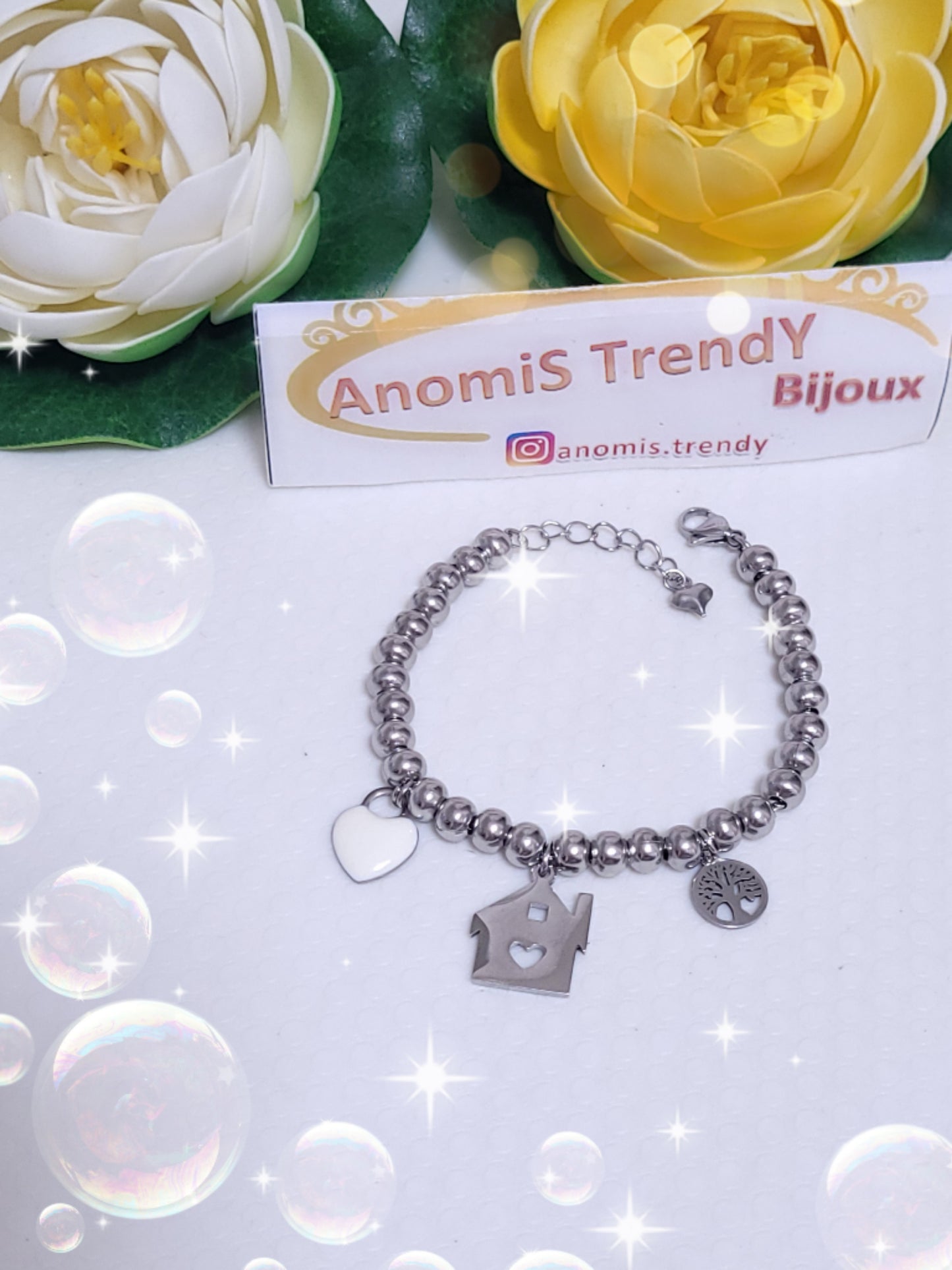 Bracciale sfere 6mm personalizzabile