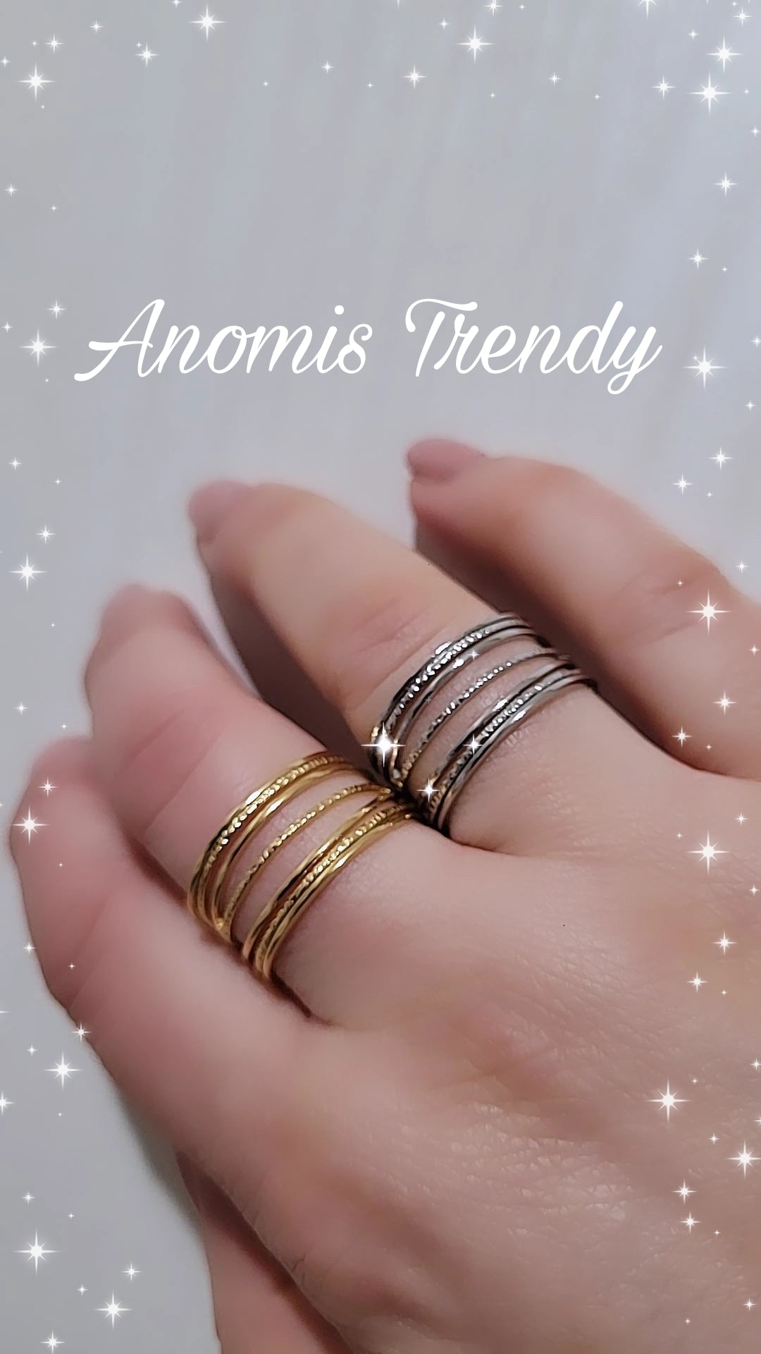 Anello fascia multifilo in acciaio effetto diamantato mis.regolab.
