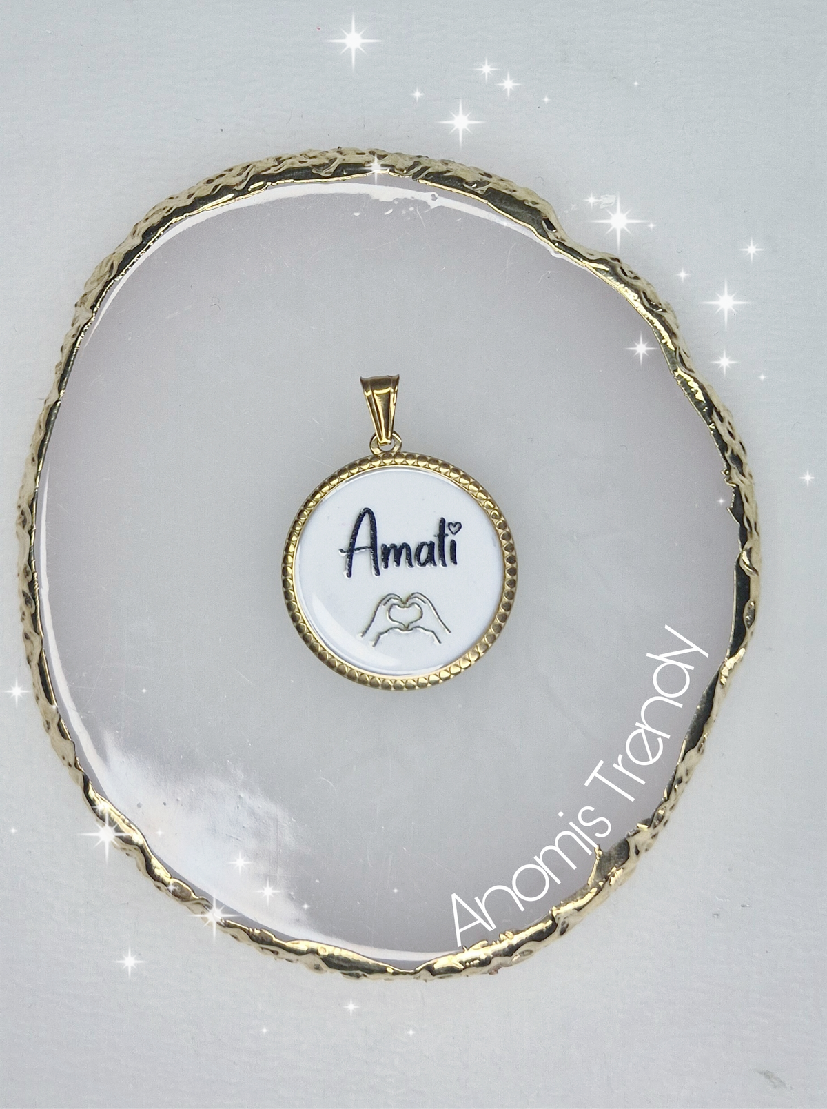 Ciondolo charm con frase motivazionale in acciaio silver o gold
