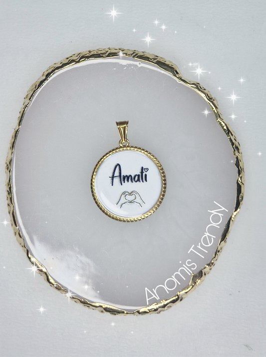 Ciondolo charm con frase motivazionale in acciaio silver o gold