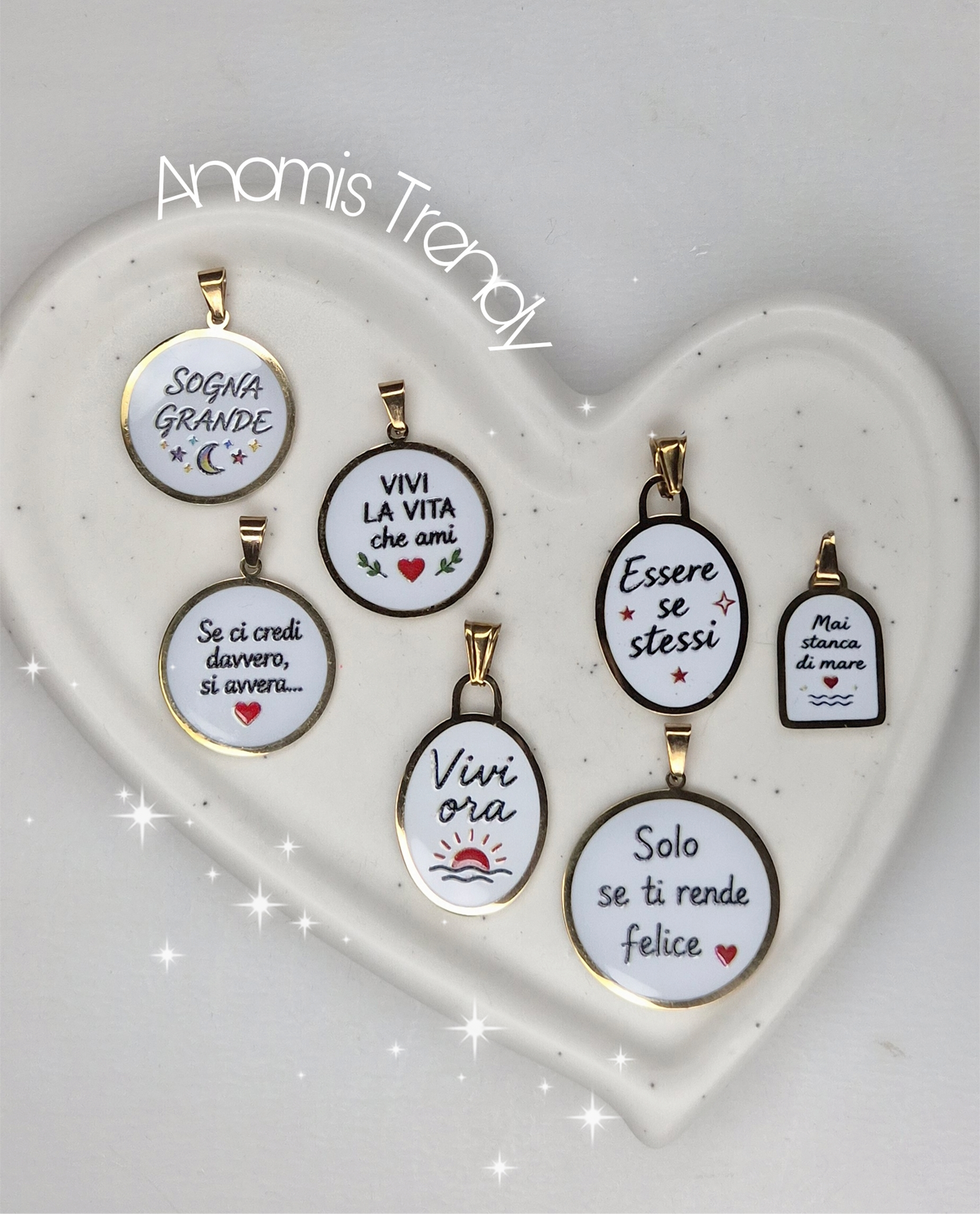 Collana con frase motivazionale 100% acciaio silver/gold 45+5cm