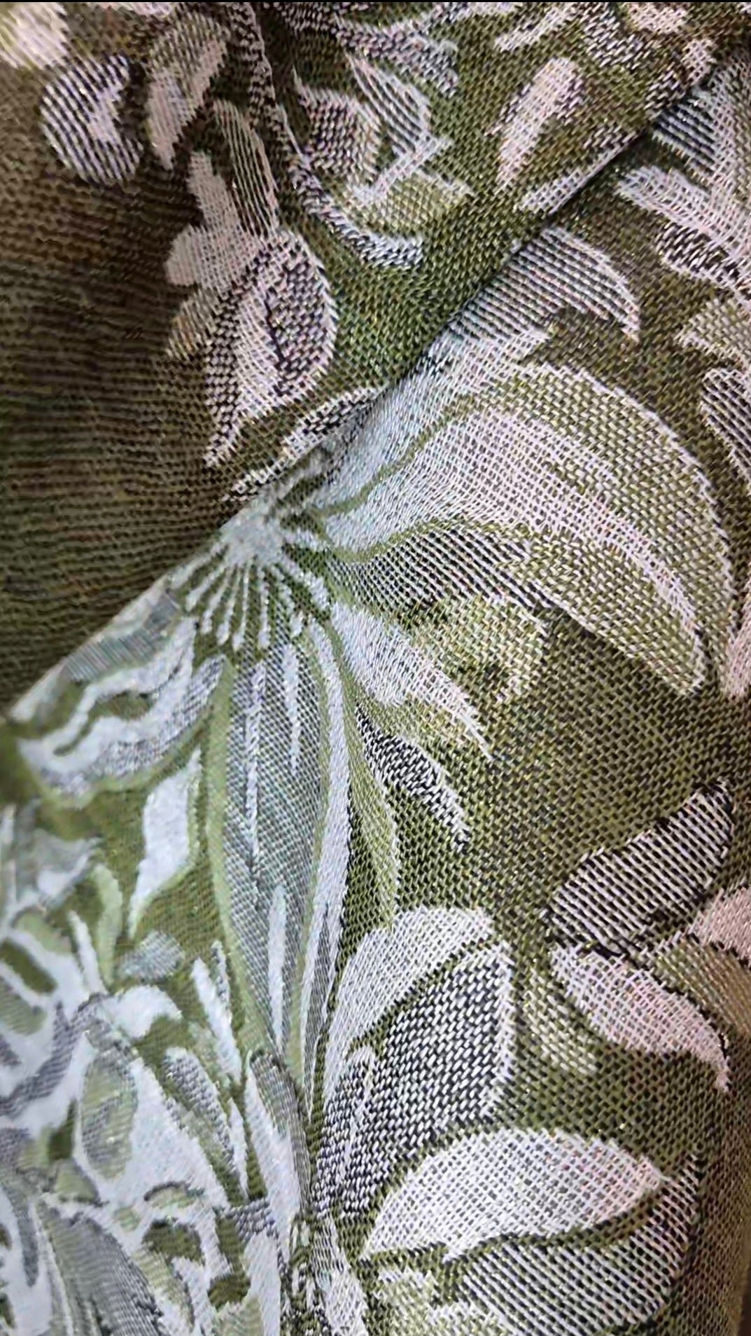 Foulard 100% Viscosa Lurex fantasia Foglie & Fiori + IN OMAGGIO 1 Pinza Fiore
