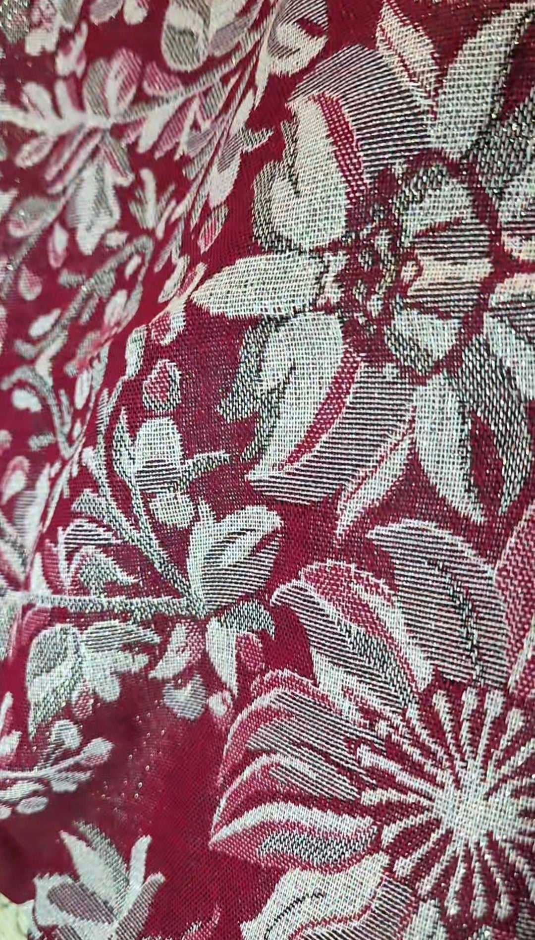 Foulard 100% Viscosa Lurex fantasia Foglie & Fiori + IN OMAGGIO 1 Pinza Fiore