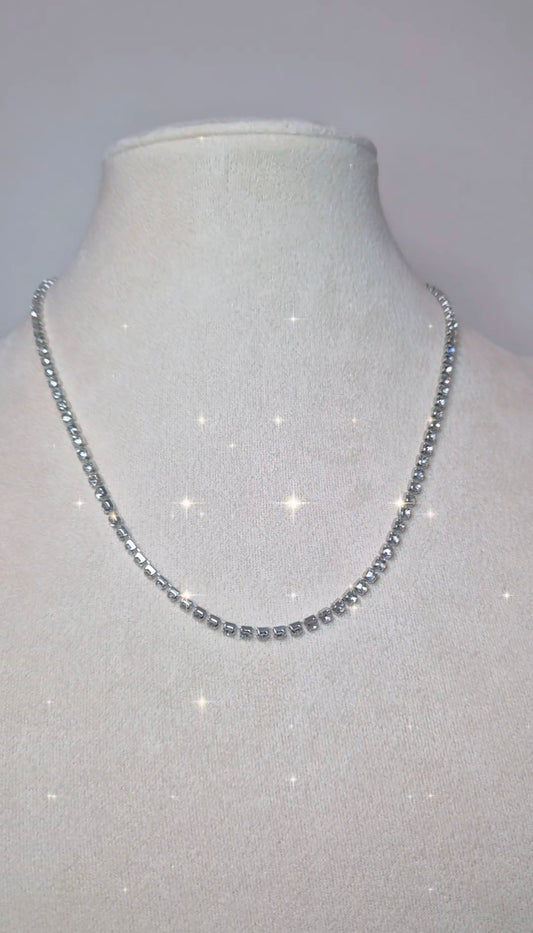Collana girocollo Tennis in acciaio silver zirc. crystal mis.40cm+estens.regolab. (GRATIS con un ordine di almeno 45€)