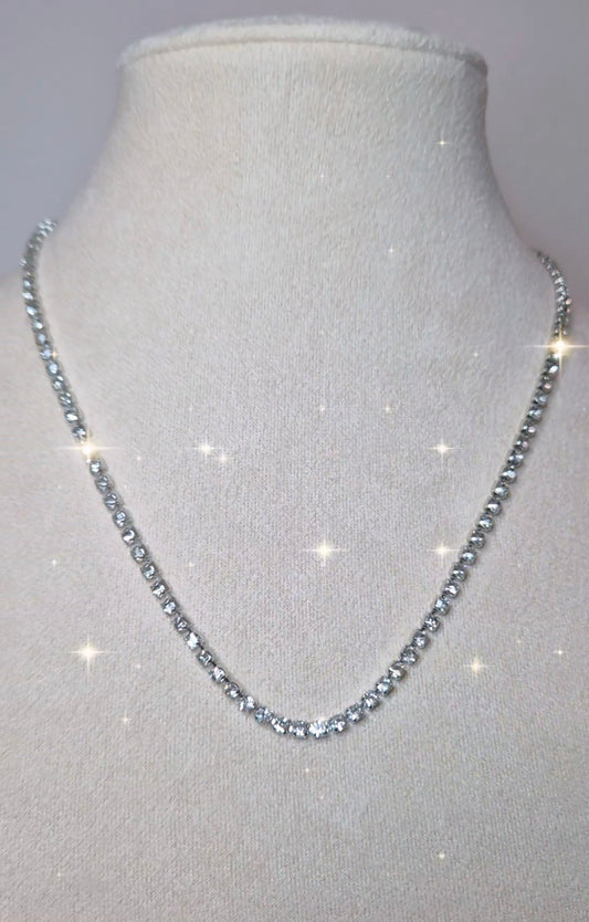 Collana girocollo Tennis in acciaio silver zirc. crystal mis.40cm+estens.regolab. (GRATIS con un ordine di almeno 45€)