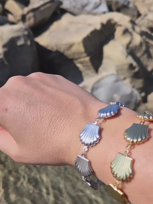 Bracciale Conchiglia 🐚 estate 2026 *effetto sonaglio* in acciaio Silver o Gold mis. regolab.