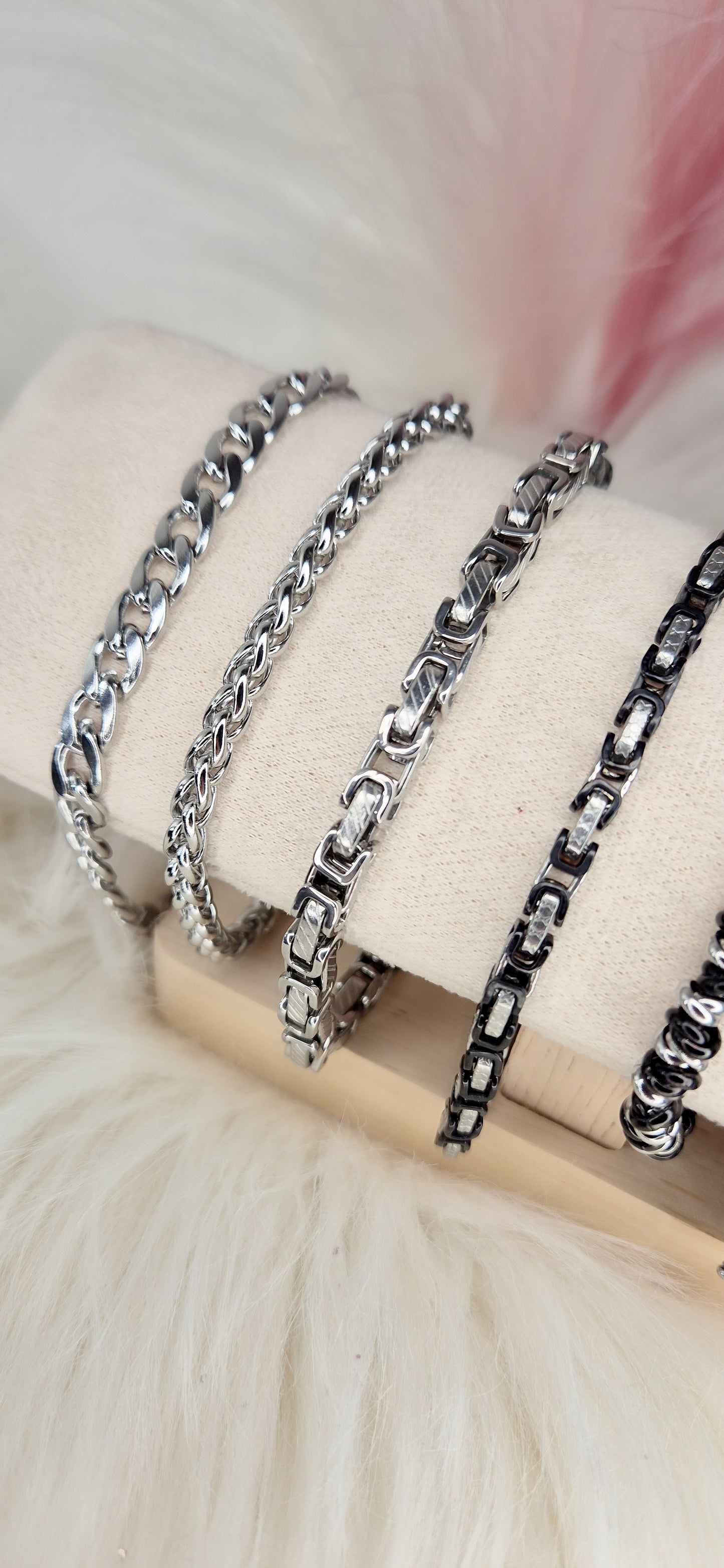 Nuovi Bracciali Uomo/unisex in acciaio inossidabile anallergico mis.regolab.