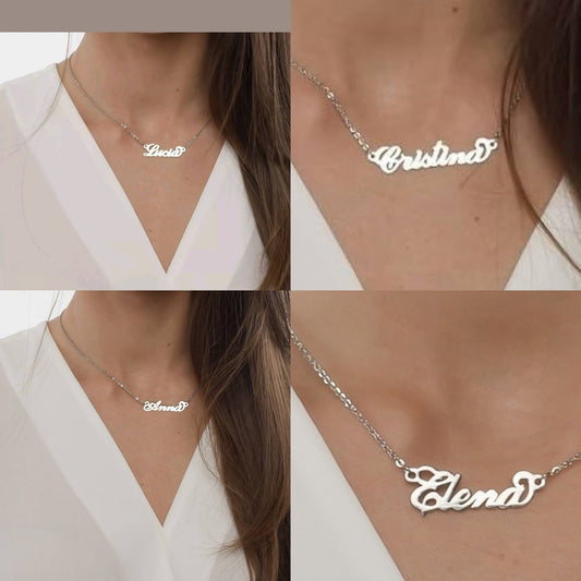 Collana girocollo in Acciaio con nome