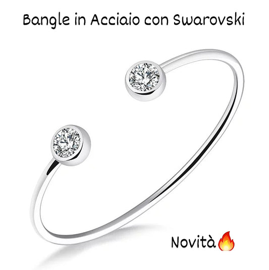 Bracciale rigido bangle con pietre Crystal