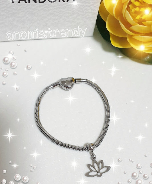 Bracciale snake stile Pandora con chiusura a Cuore