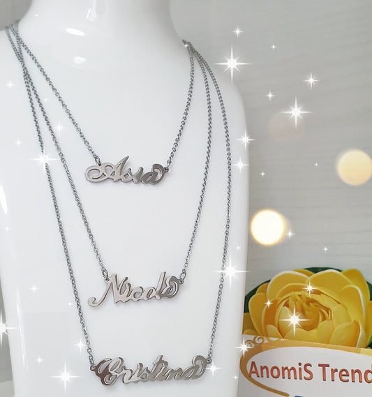 Collana girocollo in Acciaio con nome