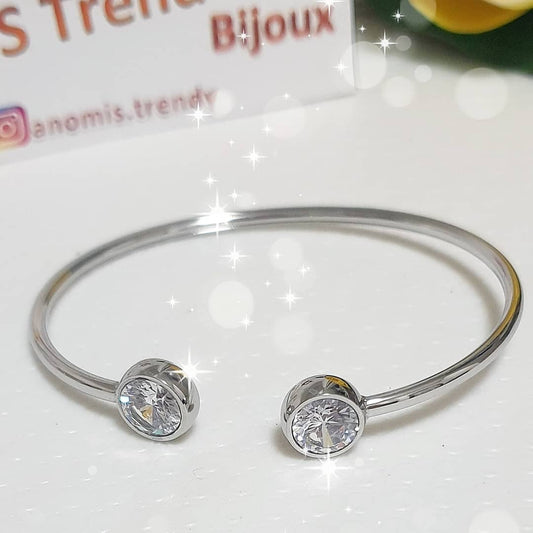 Bracciale rigido bangle con pietre Crystal