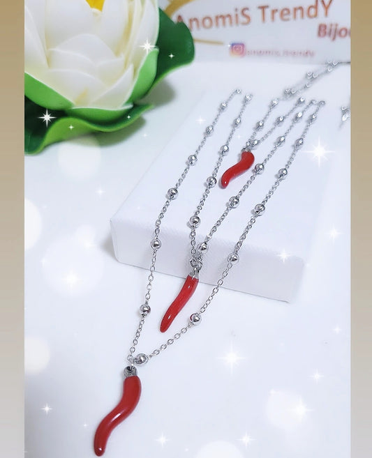 Collana Peperoncino Rosso PortaFortuna