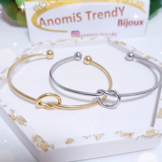 Anello & Bracciale linea NODO d'AMORE regolabili in acciaio