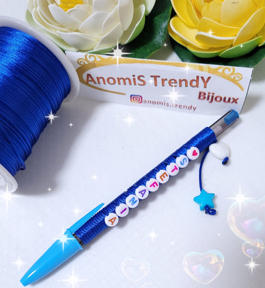 Penna azzurra rivestimento Blu Royal personalizzata