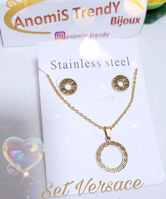 SET - PARURE Collana & Orecchini motivo greca
