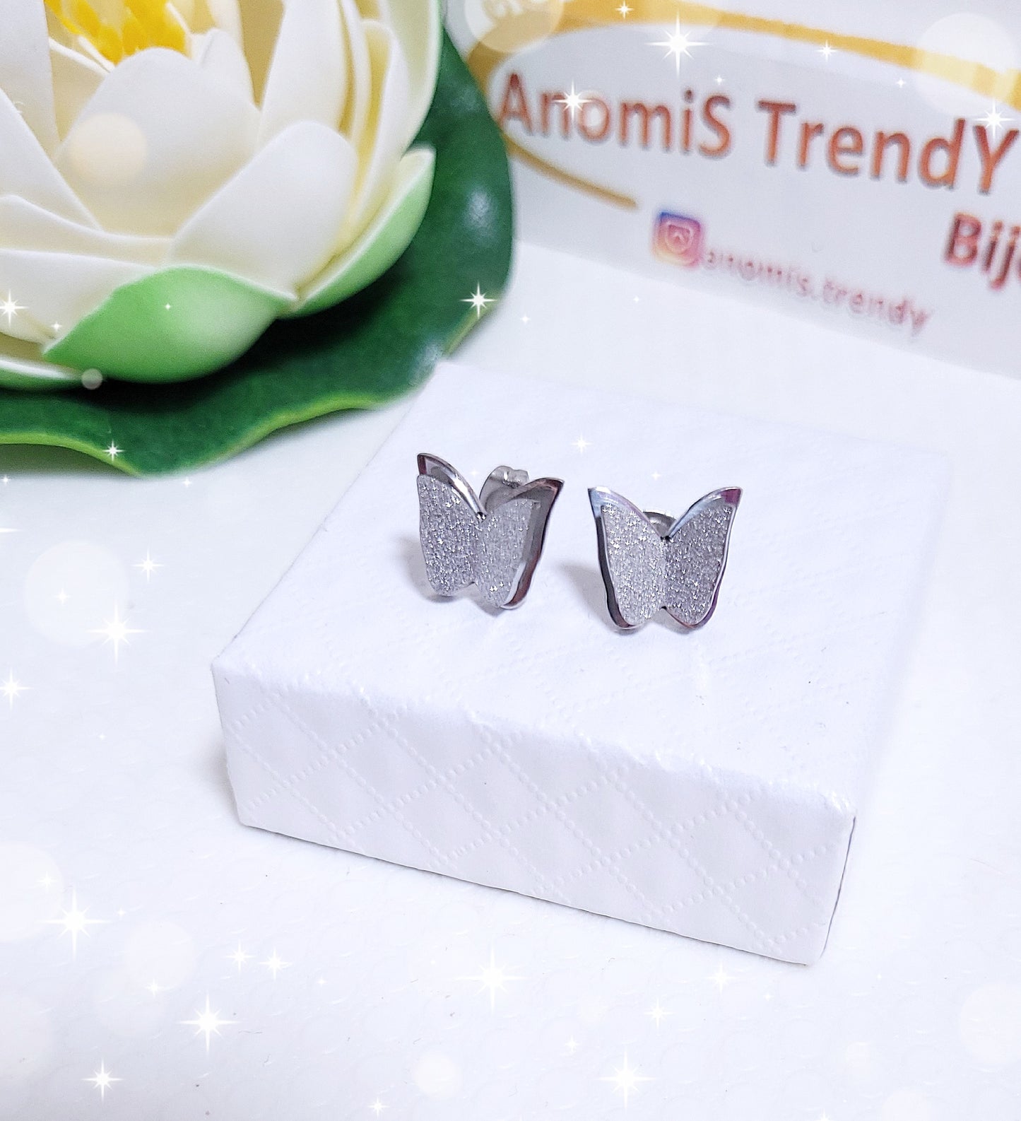 Orecchini Farfalle 3D effetto diamantato