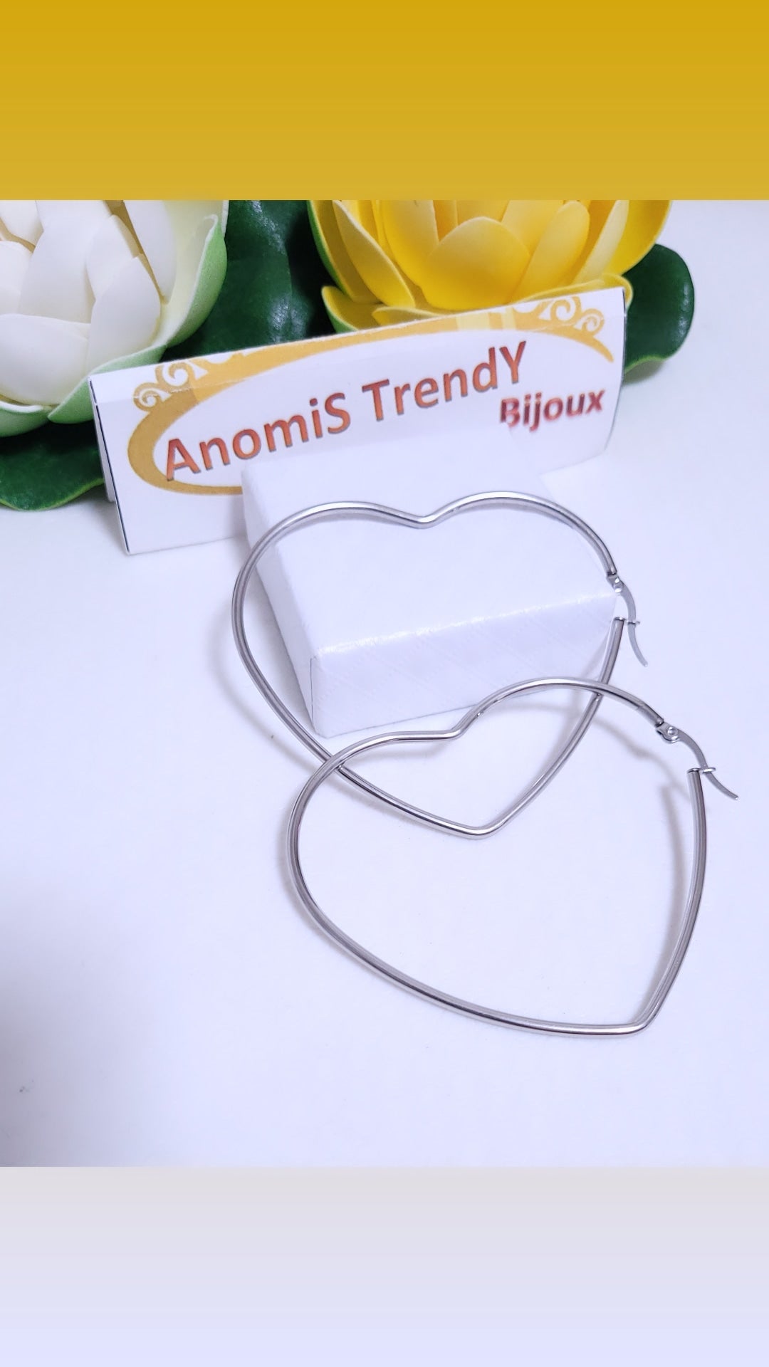 Orecchini Cuori aperti in Acciaio Inox