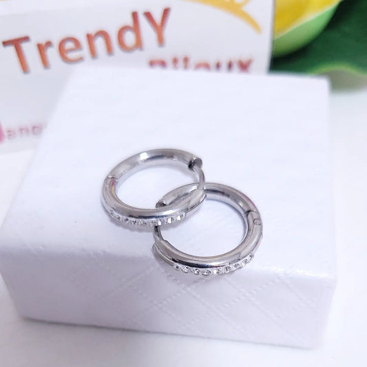 Orecchini cerchi 1.5cm con Zirconi