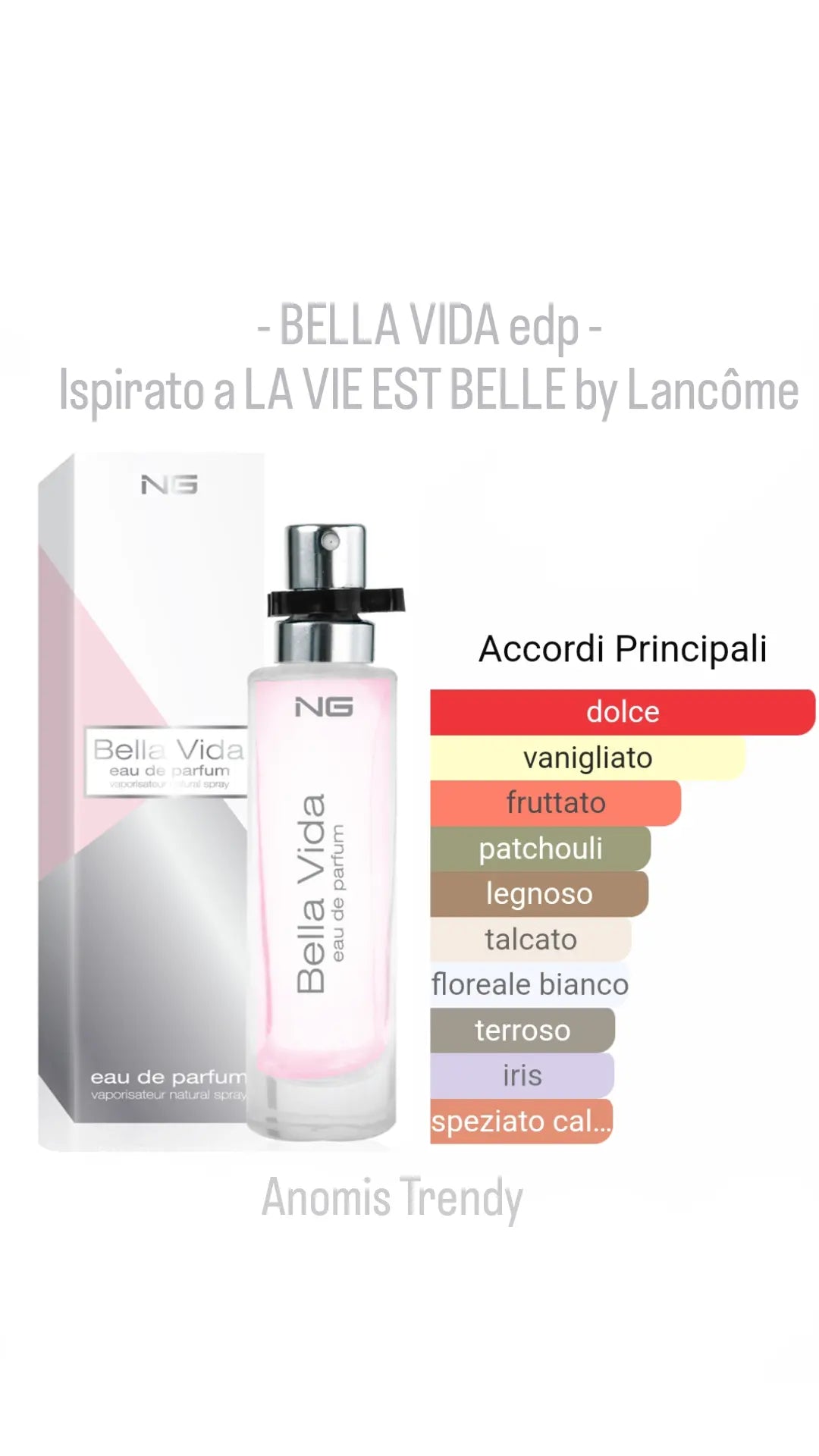 Profumo donna 15ml BELLA VIDA Eau de Parfum spray