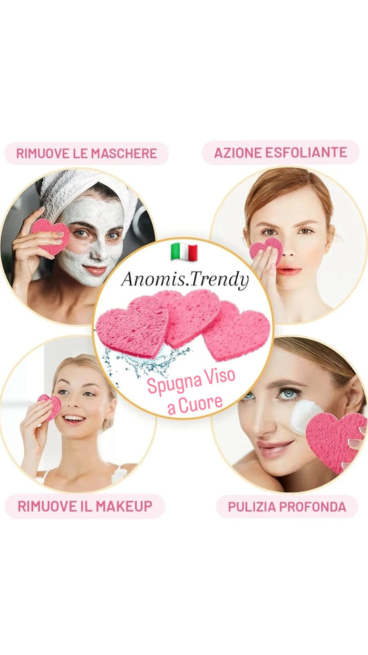 Spugnetta viso per la Skincare a forma di Cuore