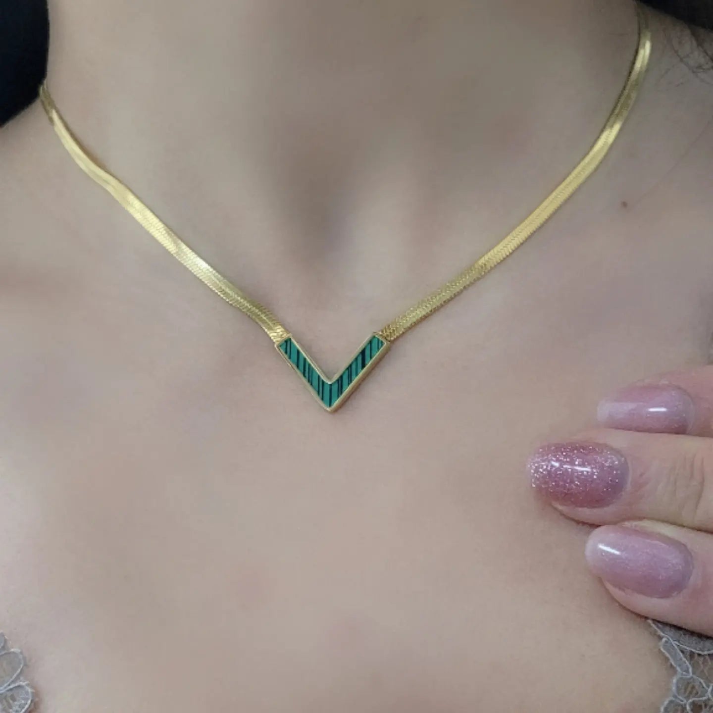 Collana snake Valentina F in acciaio dorè mis. 41cm+5cm