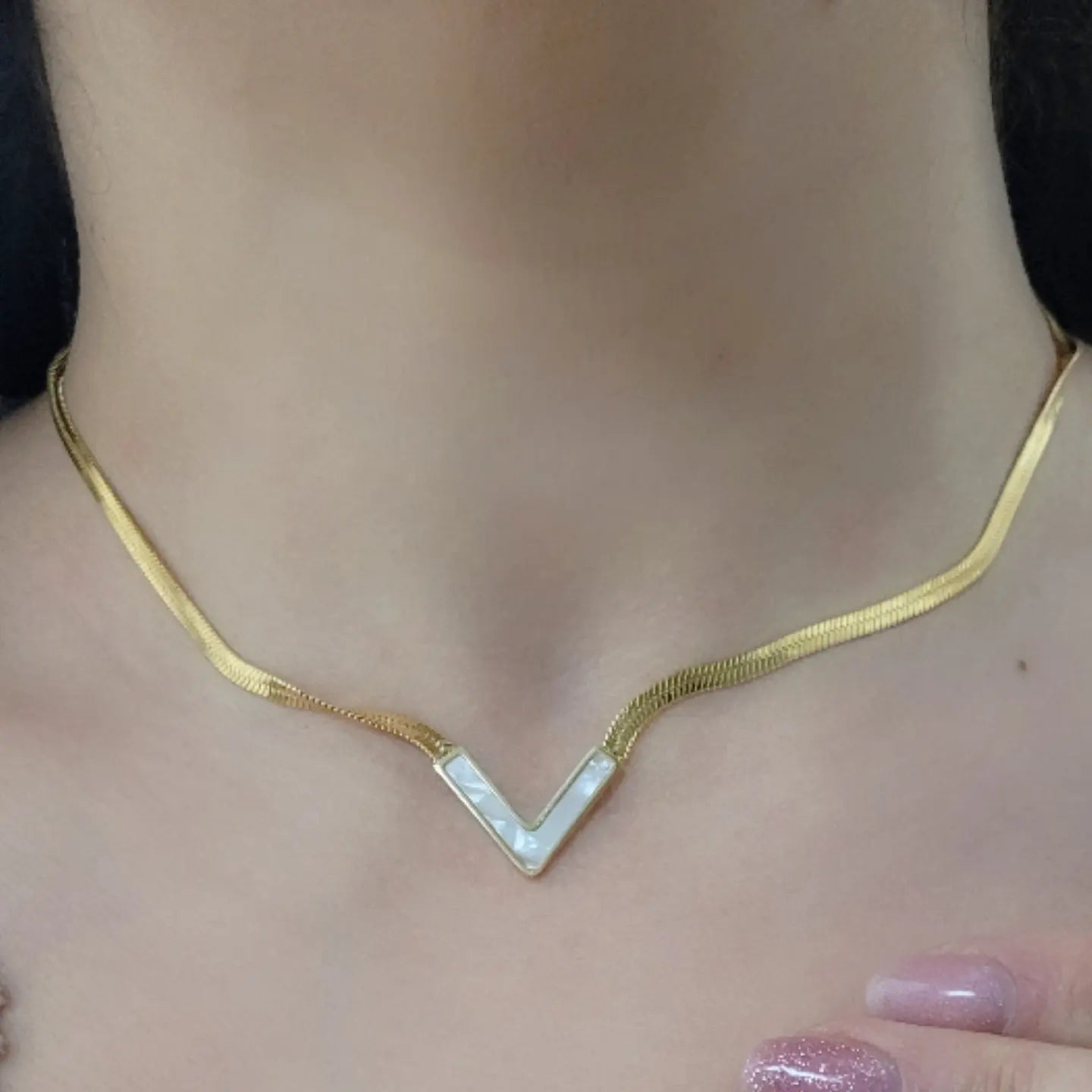 Collana snake Valentina F in acciaio dorè mis. 41cm+5cm