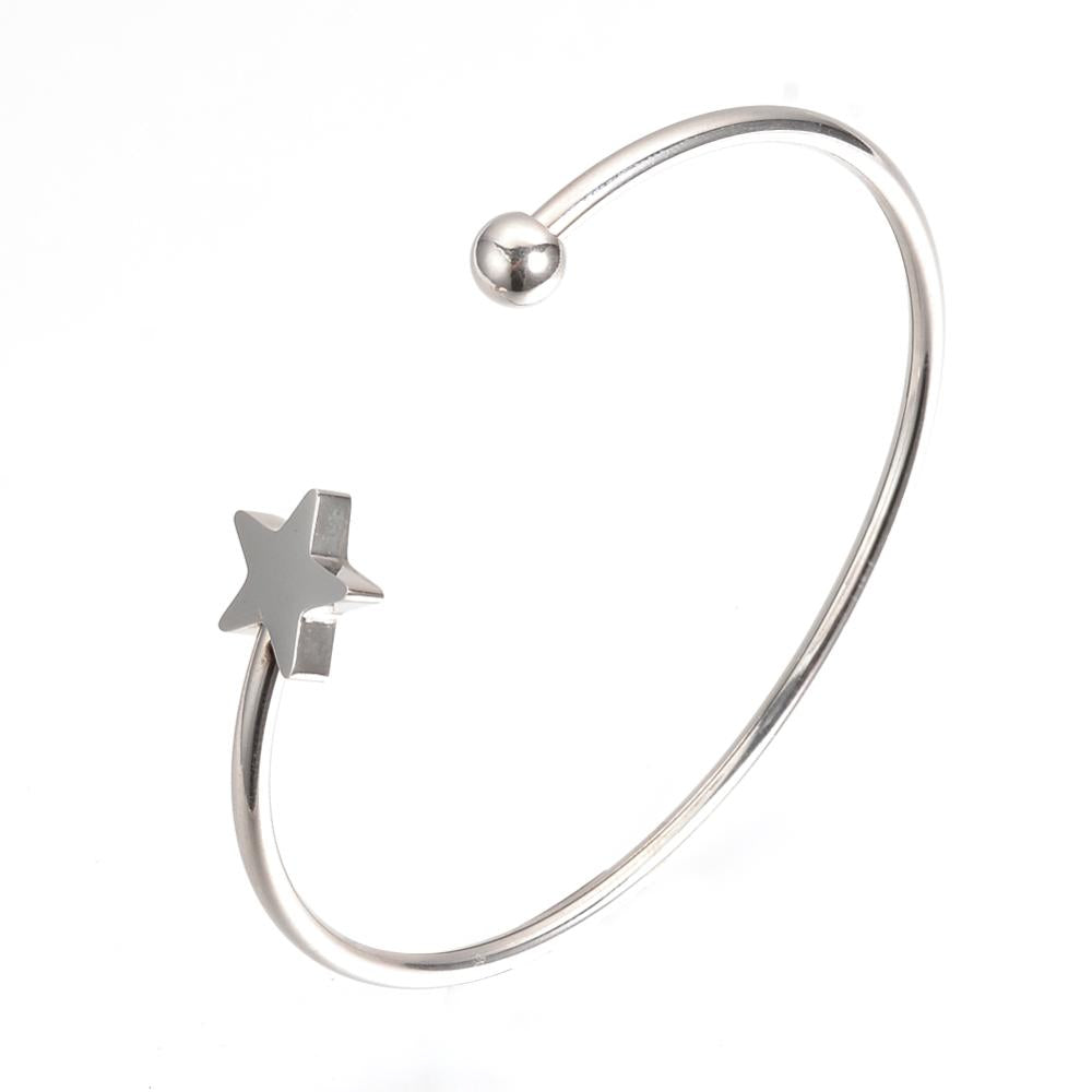 Bracciale bangle semirigido con Stellina in Acciaio